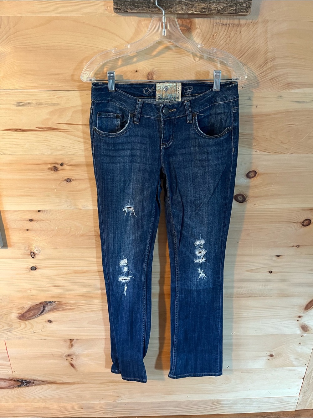 Women’s Dark American Rag Blue Distressed Skinny Jeans Size 3R